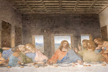 Fresko „Das Letzte Abendmahl“ von Leonardo da Vinci in der Mailänder Kirche Santa Maria delle Grazie
