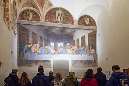 Das letzte Abendmahl von Leonardo da Vinci in der Kirche Santa Maria delle Grazie